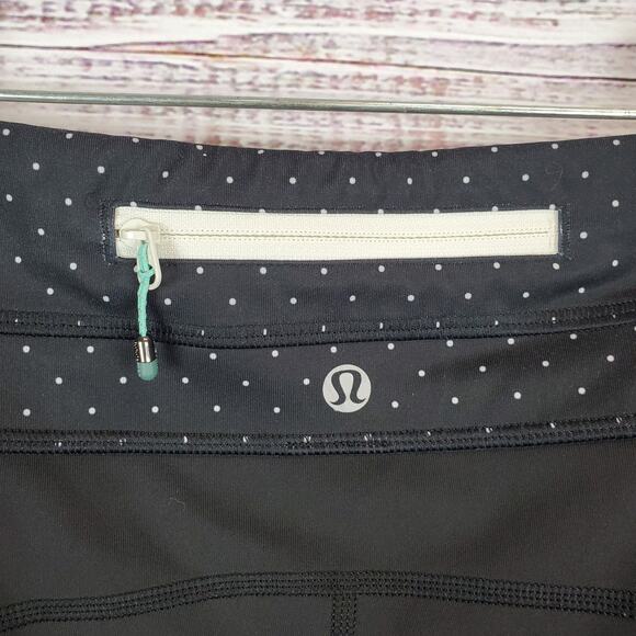 Lululemon Up The Pace Crop Leggings Black Sweet Spot Angel Wing Size 6 - Picture 2 of 11
